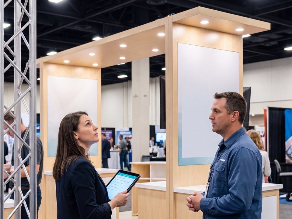 Booth compliance review on the show floor